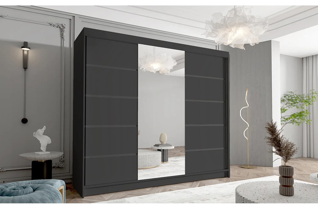 Veľká šatníková skriňa DAVOS VI 250 cm Biela