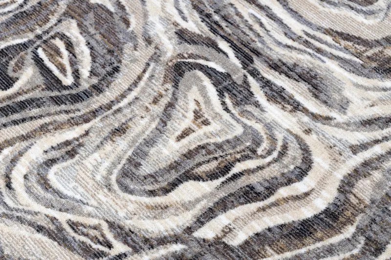 Moderný koberec TINE 75426A  Peň stromu, nepravidelný tvar,   krémovo sivý