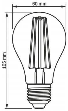 LED žiarovka AMBER filament - E27 - 10W - A60 AMBER - teplá biela