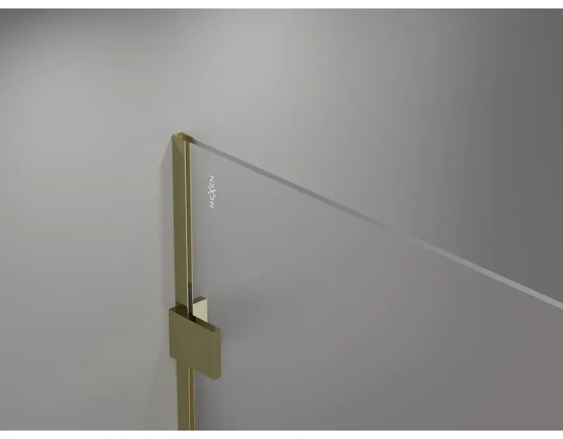 Mexen Lunar sprchová stena pravá 150 x 200 cm, 8mm číre sklo, zlatá lesklá, 830-150-000-50-00-P