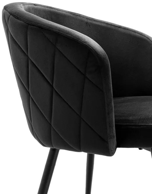 Jedálenská stolička HAMPTON zamatová, čierna