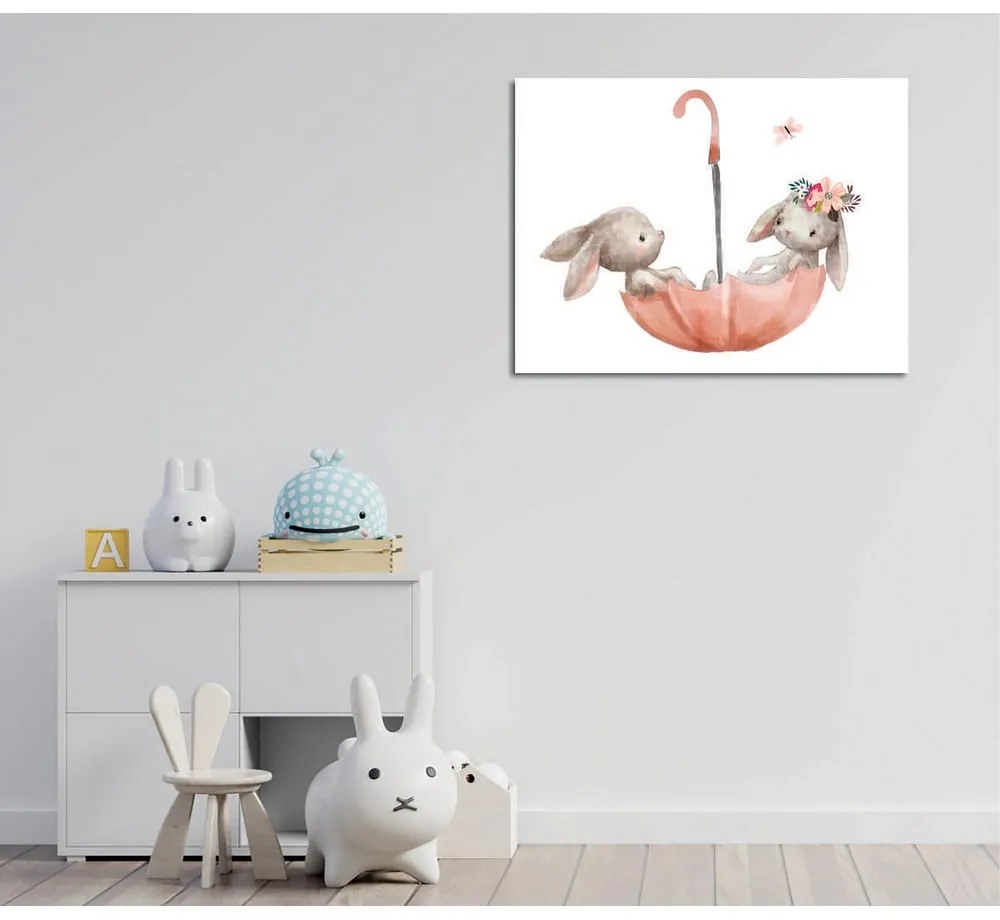 Detský obrázok 40x30 cm Bunnies – Wallity