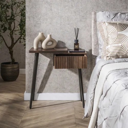 Nočný stolík 30-14 Carve Drevo Acacia - Ľavý - Komfort-nábytok