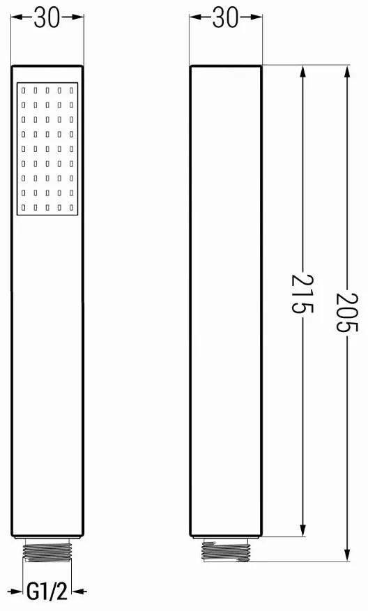 Mexen príslušenstvo - 1-bodový ručný sprchový set R-77, čierna, 785775053-70
