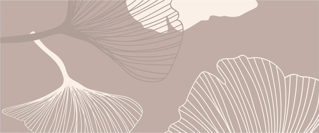 Obraz - Béžové listy N⁰1 (120x50 cm)