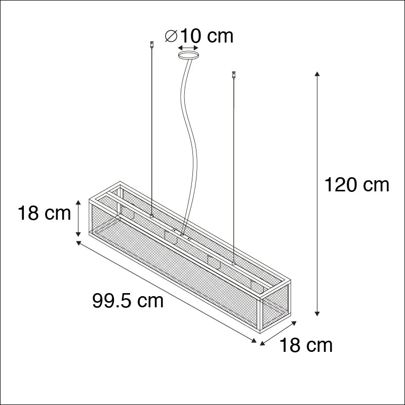Inteligentná priemyselná závesná lampa čierna vrátane 4 WiFi A60 - Cage Wire