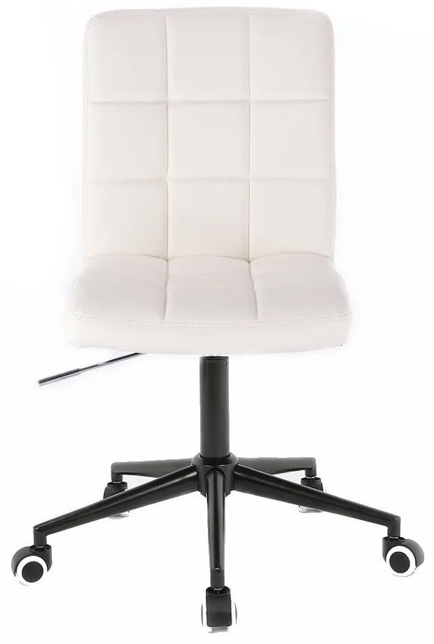 LuxuryForm DESIGN Stolička TOLEDO na čiernej podstave s kolieskami - biela