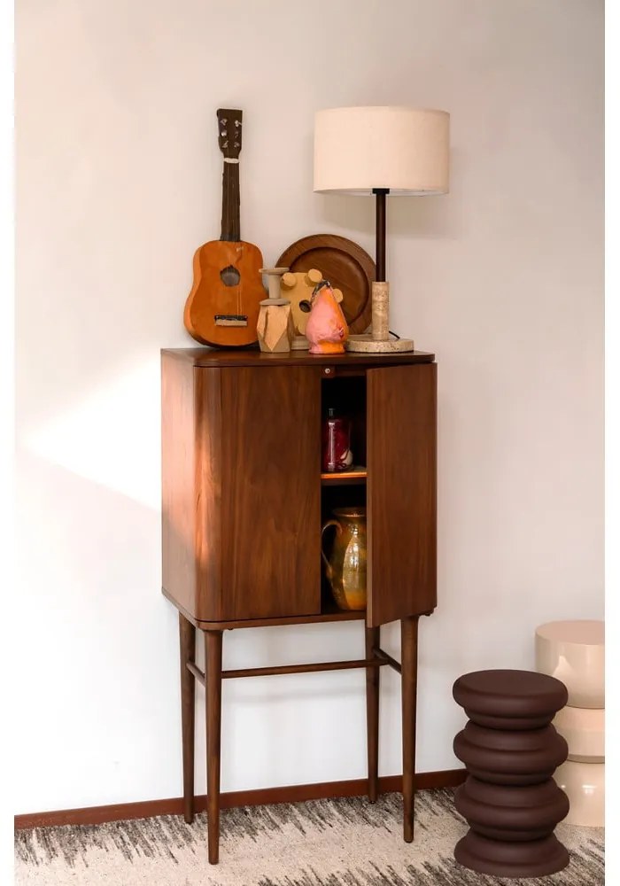 Hnedá skrinka v dekore orecha s posuvnými dverami 62x125x45 cm Morrison – Dutchbone