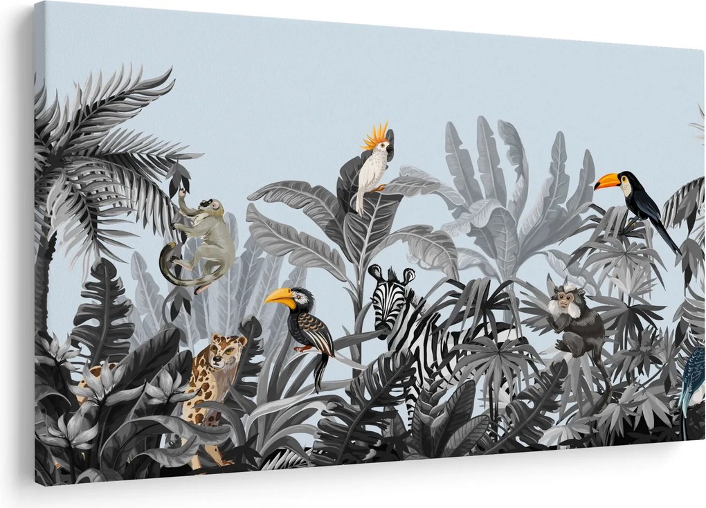 Obraz zvierat v tropickom lese (90x60 cm)