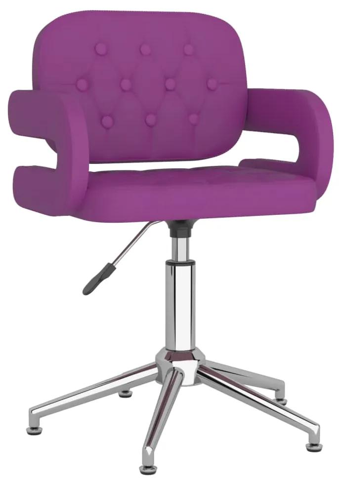 Otočná kancelárska stolička fialová umelá koža 3089224
