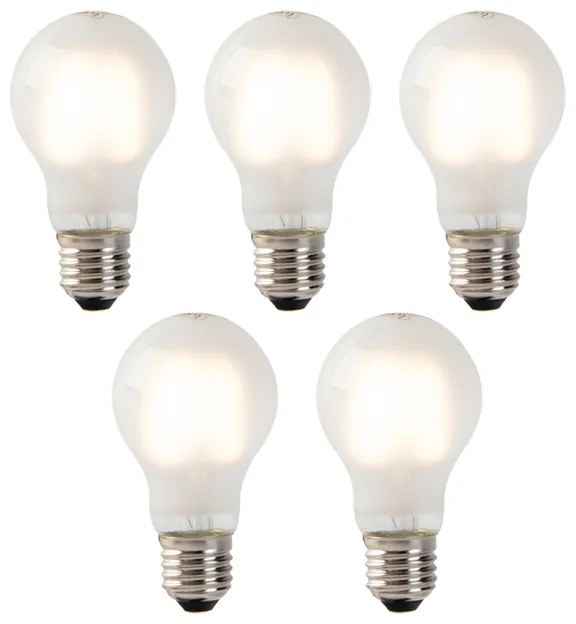 Sada 5 LED žiaroviek E27 s vláknom mliečne sklo A60 2W 180lm 2700K