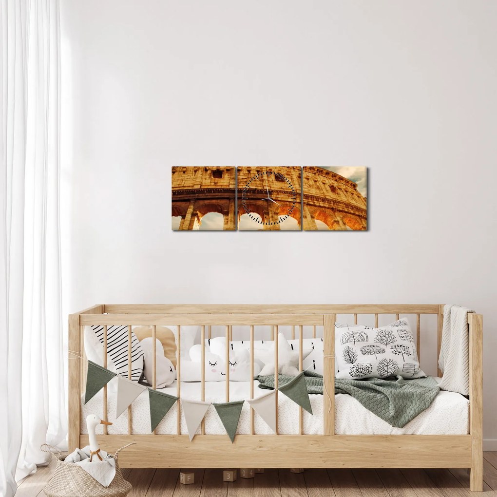 Obraz - Rímske Koloseum (s hodinami) (90x30 cm)