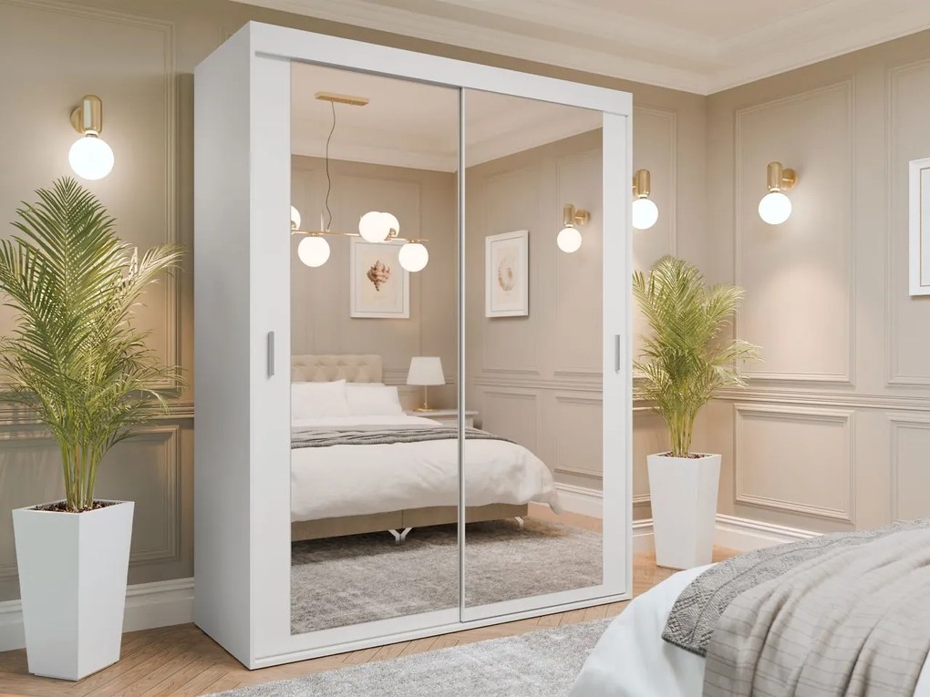Zrkadlová skriňa Satingo 160 V, Farby: Biela