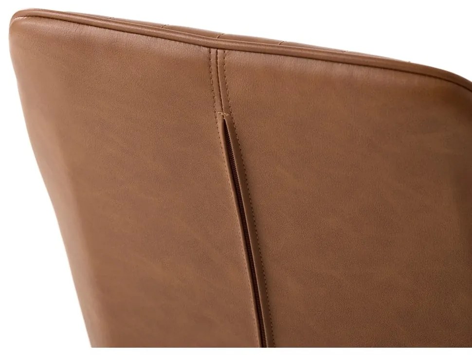 Hnedé čalúnené jedálenské kreslá v súprave s podrúčkami 2 ks Nolan Stripe – Unique Furniture