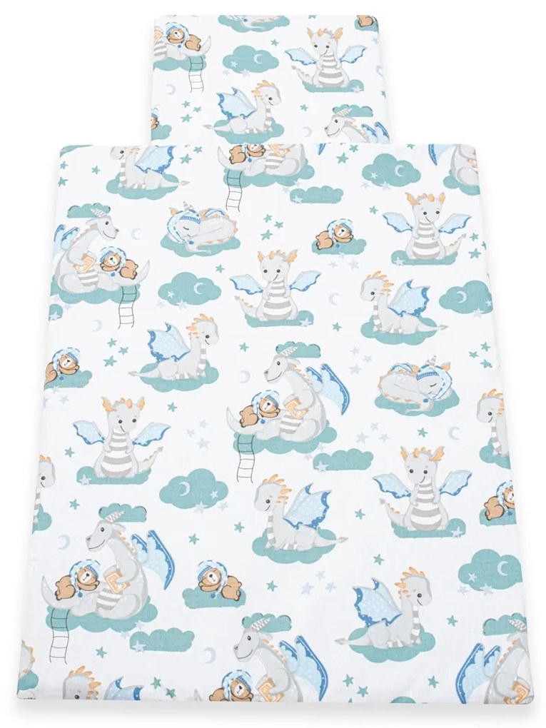 Obojstranný Set z Velvet a bavlny do kočíka New Baby Dráčik