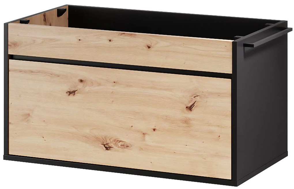 Závěsná skříňka pod umyvadlo Mossa 58 80 cm dub Artisan/černá