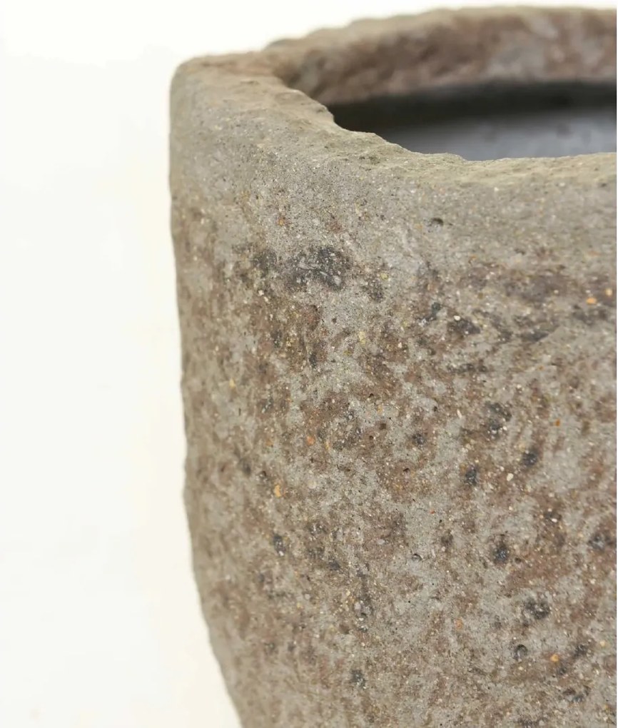 Okrúhly kvetináč LONDA, vláknocement, 25x22 cm, sivý