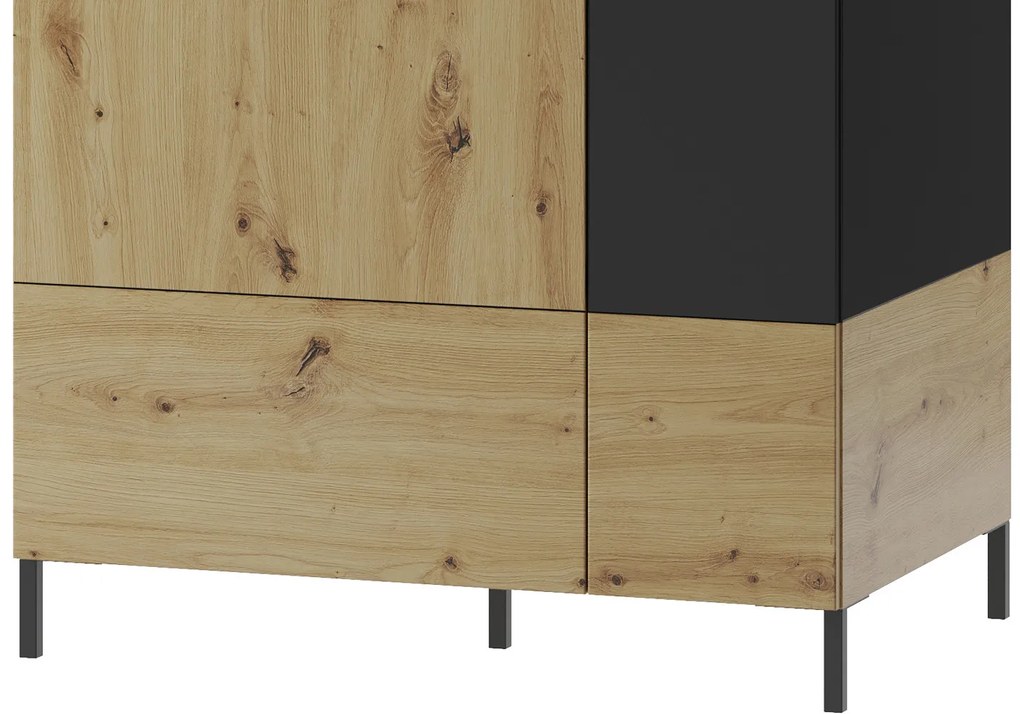 Šatní skříň Lucas 70 90 cm dub Artisan/černá