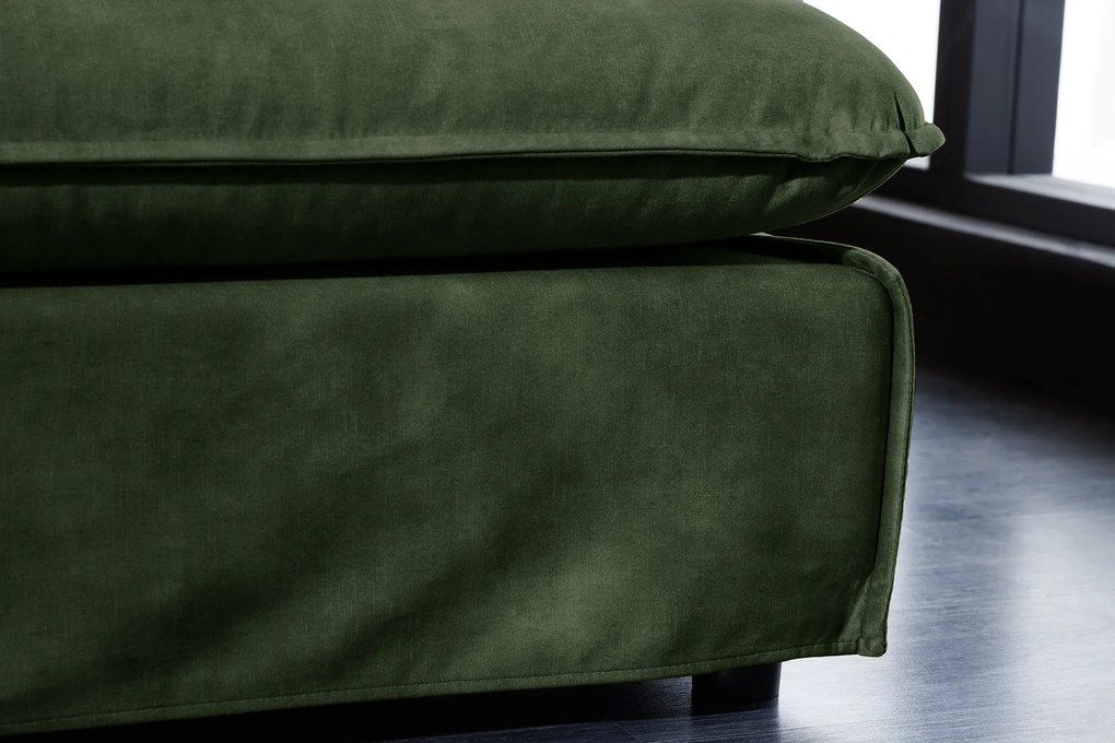 Taburetka Heaven 100cm tmavozelený zamat