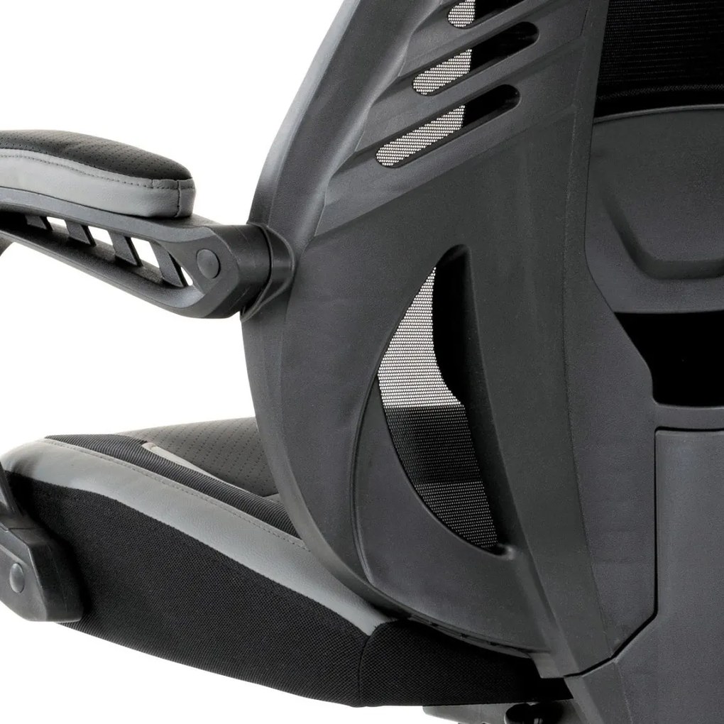 Autronic LUXUSNÉ HERNÉ KRESLO s dôrazom na ergonómiu sedenia, textil + ekokoža + plast