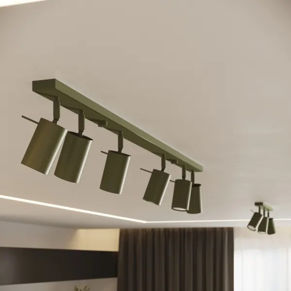 Sollux SL.1502 - Bodové svietidlo RING 3xGU10/10W/230V zelená