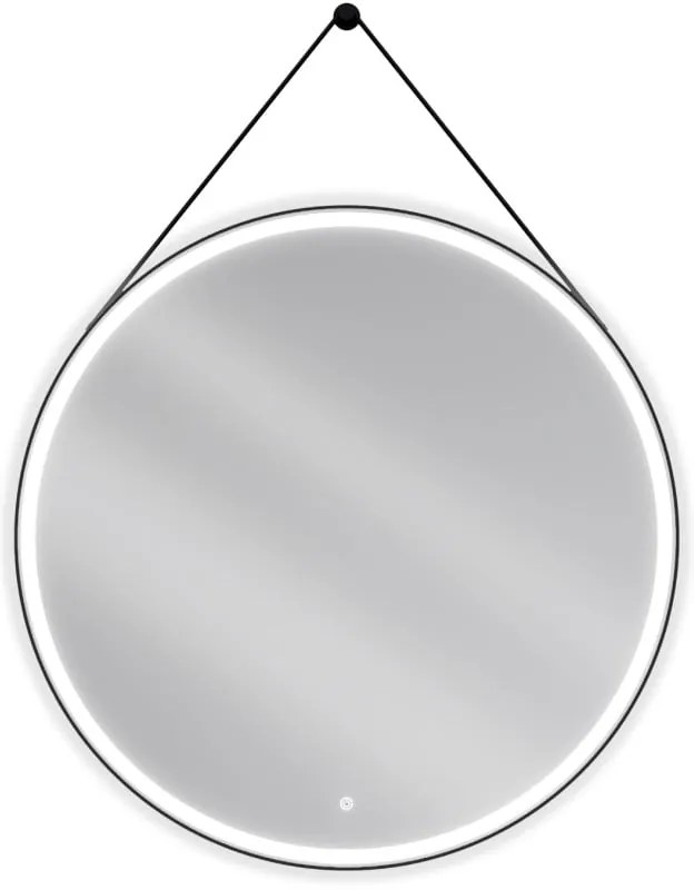 Mexen Reni, LED kúpeľňové zrkadlo s podsvietením 100x100 cm, 6000K, čierny rám, ochrana proti zahmlievaniu, 9812-100-100-611-70