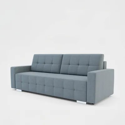 Sofa rozkładana z pikowaniem szara LILA