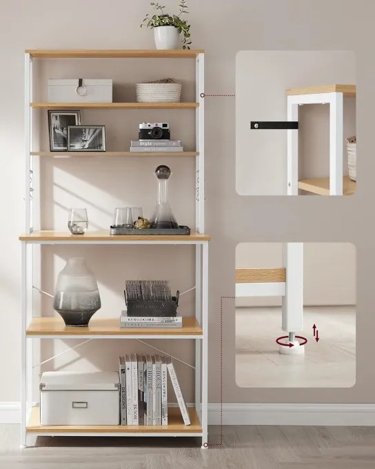 Kuchynská polica KKS019W09 biela / hnedá