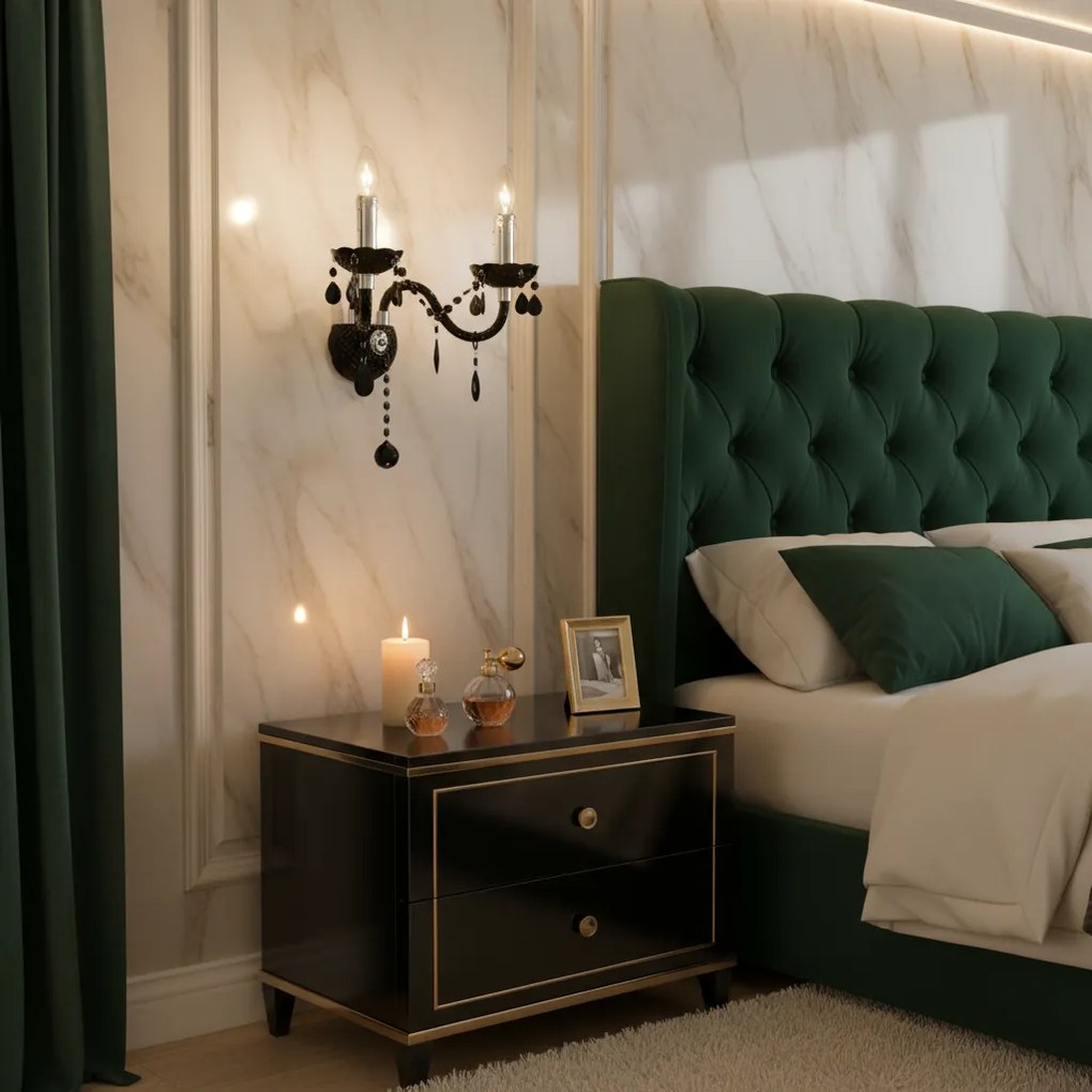 Toolight Toolight, nástenné svietidlo 2xE14, EBT018-2W, čierna, OSW-01235