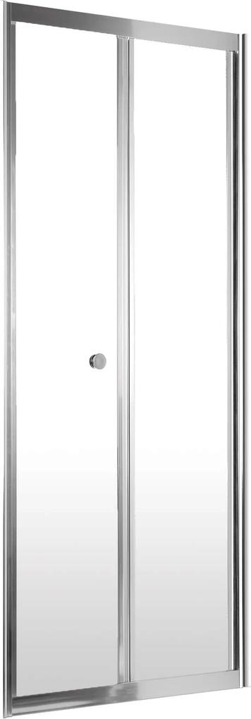 Deante Flex, skladacie dvere do otvoru 90x185 cm, 5mm číre sklo, chrómový profil, KTL_021D