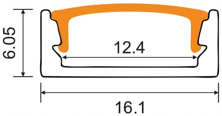 BERGE LED hliníkový profil 2m biely prisadený - sada