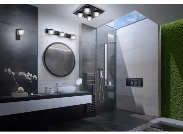 Ledvance-LED Kúpeľňové nástenné svietidlo ORBIS FLAME 3xLED/5,5W/230V IP44 čierna