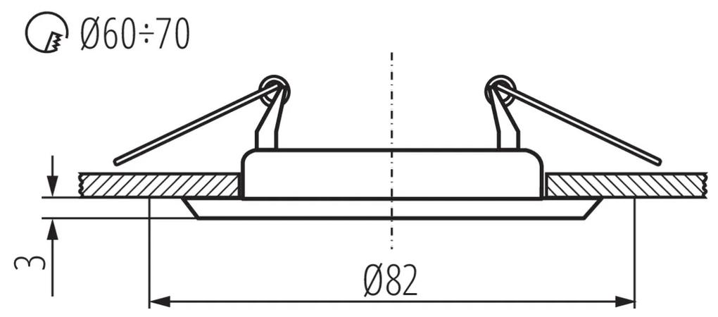 KANLUX Podhľadové bodové osvetlenie OREON, 1xGx5,3, 50W, 8,2cm, okrúhle, mosadzné