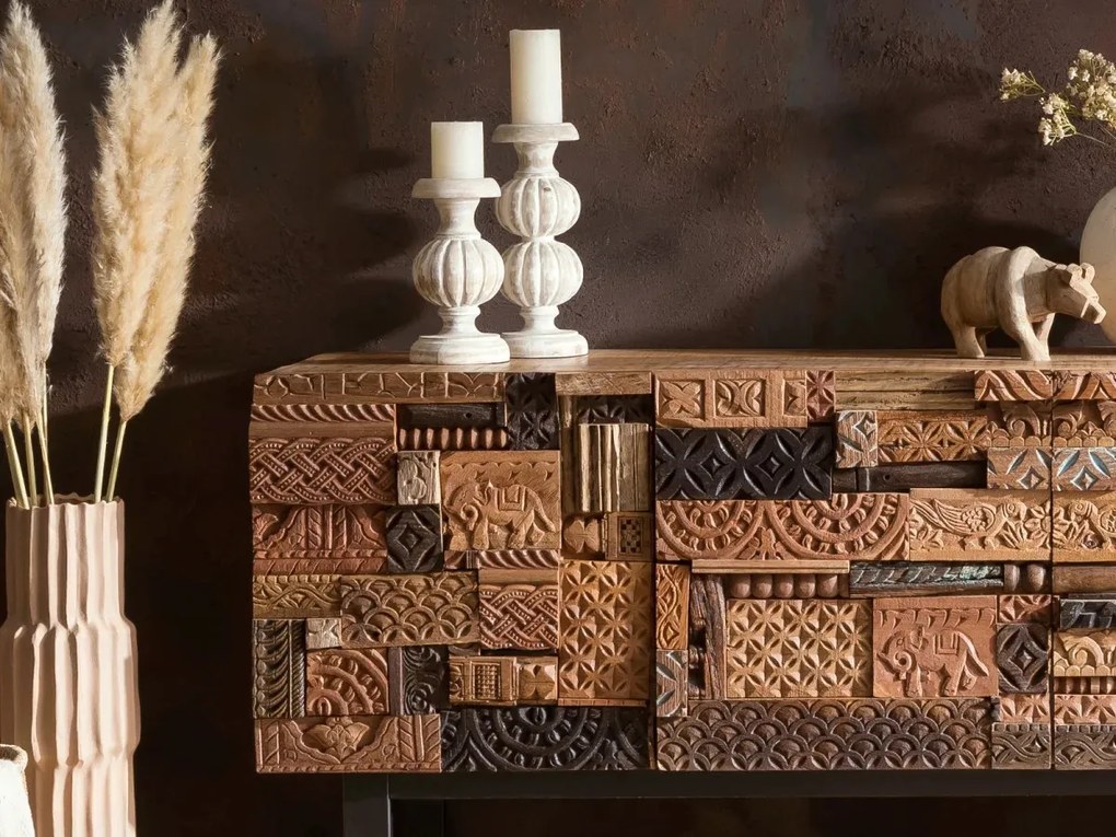 furniture-nabytek.cz - Masívny jedálenský stôl Grónsko z mangového dreva, lakovaný, hnedý – 200×40×75 cm