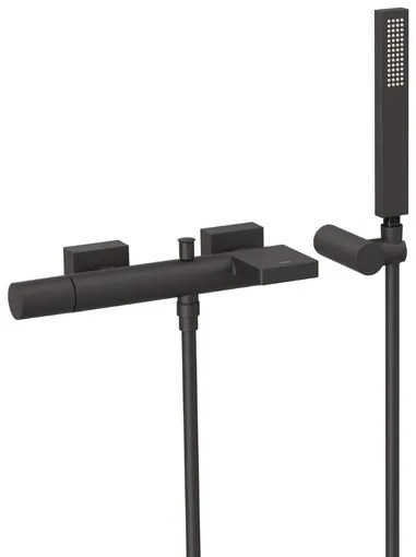 Vaňová batéria TRES Project so sprchovacím setom 150 mm čierna matná 21117001NM