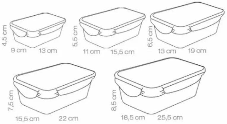 Tescoma Dóza obdélníková FRESHBOX, 5 ks, 5 ks