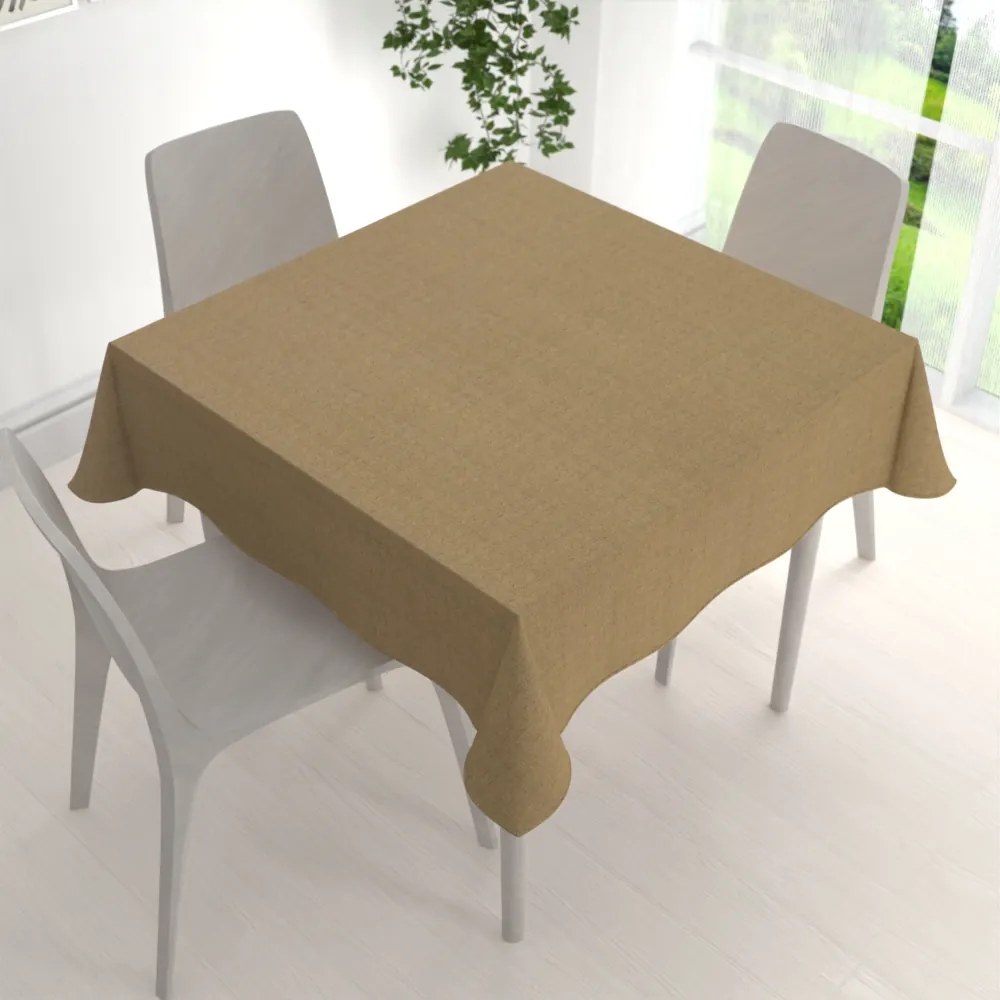 Biante Dekoračný štvorcový obrus PML-121 Zlatohnedá režná 110x110 cm