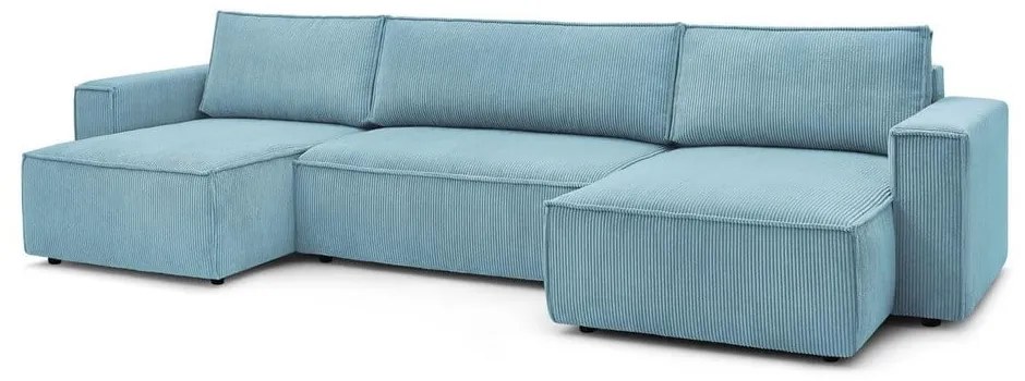 Menčestrová rozkladacia/s úložným priestorom rohová pohovka v mentolovej farbe (do tvaru "U") Nihad – Bobochic Paris