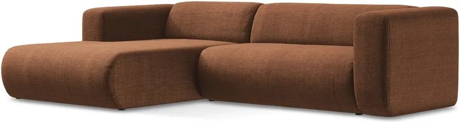 Rohová pohovka v terakotovej farbe (ľavý roh/s leňoškou) Ekahi – Makamii