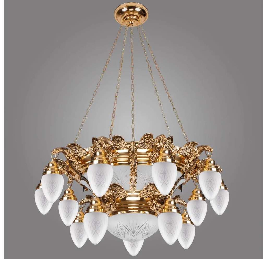 Kemar OW150 - Luster OURO EAGLE 15xE27/60W/230V + 6xE27/100W/230V