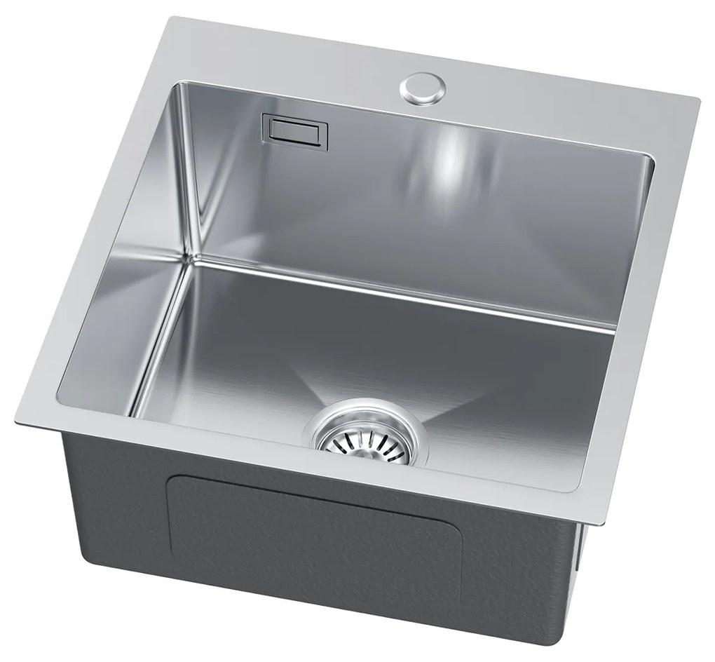 Erga HD, 1-komorový oceľový drez 460x450x210 mm, oceľová, ERG-MLS-HD4645
