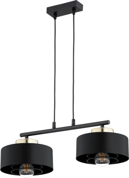 BRILAGI - Závesný luster na lanku SPRING 2xE27/60W/230V čierna/zlatá