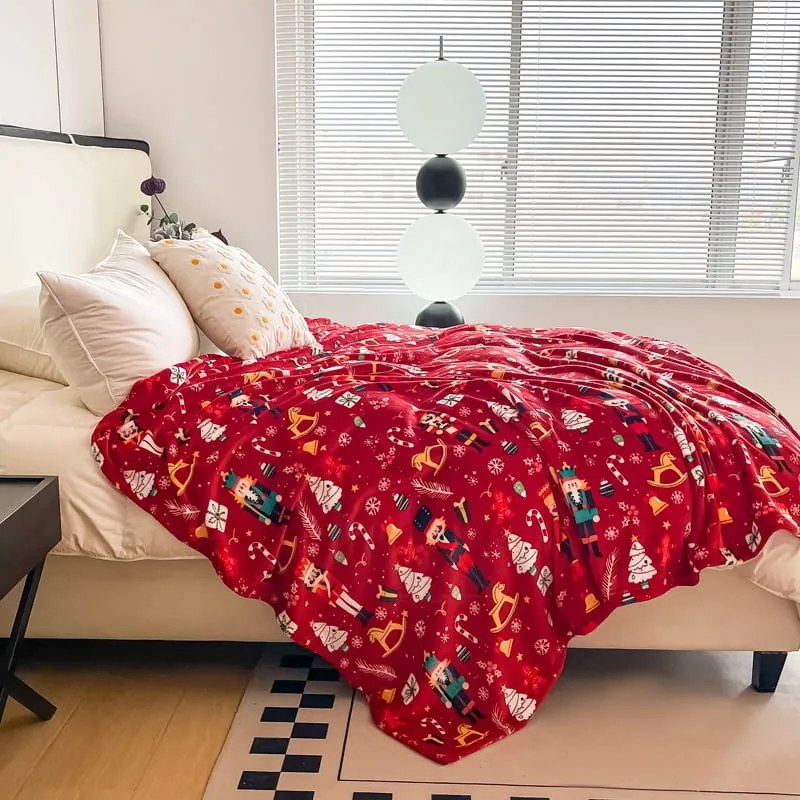 Vianočná deka NUT CRACKER červená Rozmer: 200x220 cm