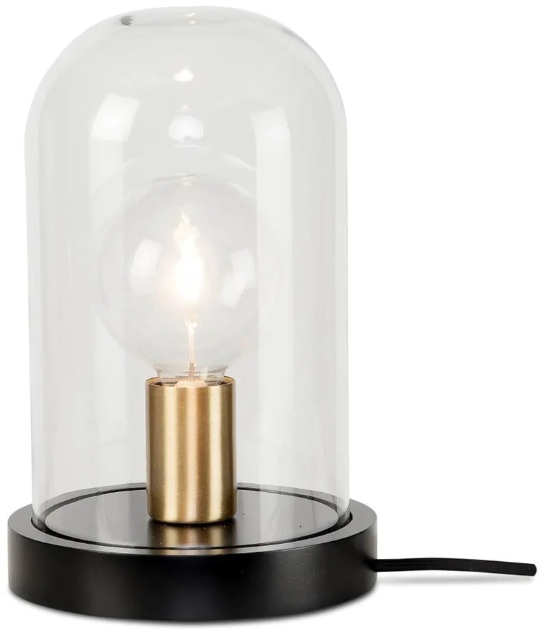 Čierna stolová lampa so skleneným tienidlom (výška 30 cm) Seattle – it's about RoMi