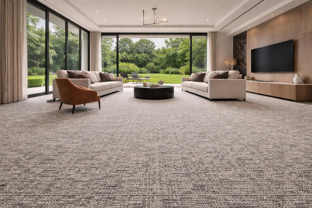 Spoltex, Metrážny koberec Optik 17 šedý, na mieru, šíře 4m,5m, šedá, filc, chodba / predsieň