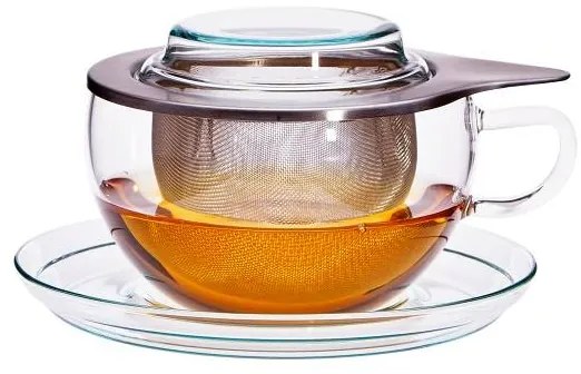 Trendglas JENA Sklenený šálku so sitkom TEA TIME 300 ml