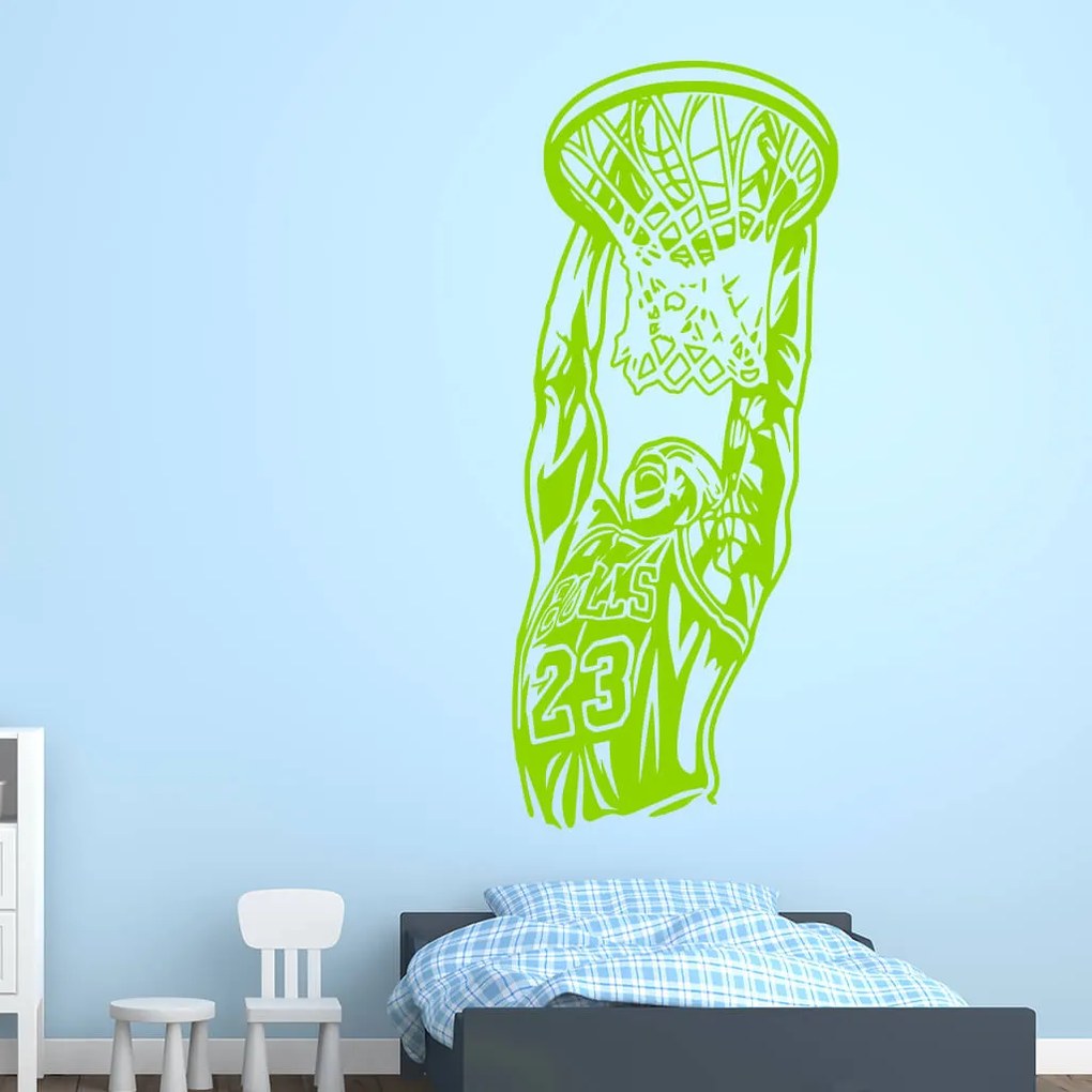 Veselá Stena Samolepka Michael Jordan Farba: fialová, Veľkosť: 100 x 42 cm