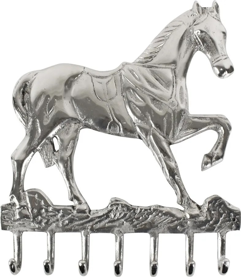 Strieborný nástenný vešiak kôň Horse - 4 * 36 * 41,5cm