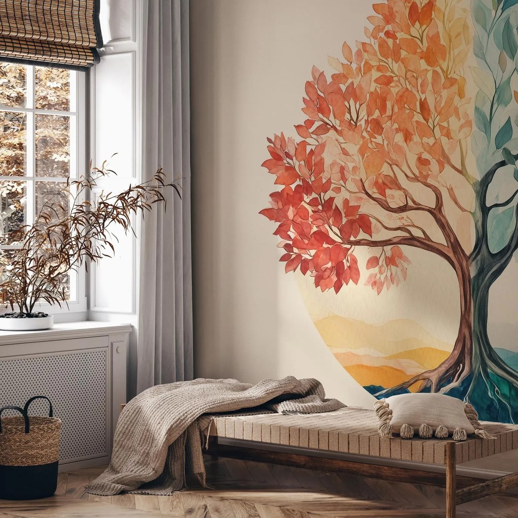 Fototapeta - Duálny strom s motýľom (147x102 cm)