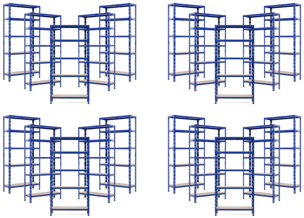 Balíček 20xSUPER EKO HIT - Policový regál Trestles RNDU-KUI 1800x900x300, nosnosť 875 kg, 5 políc Farba: modrá
